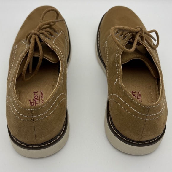NWOB Dexter Comfort Memory Foam Burt Plain Toe Oxford Tan Suede Style Shoe - Picture 6 of 13